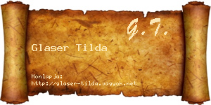 Glaser Tilda névjegykártya